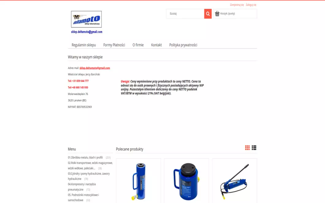 Zrzut ekranu strony
